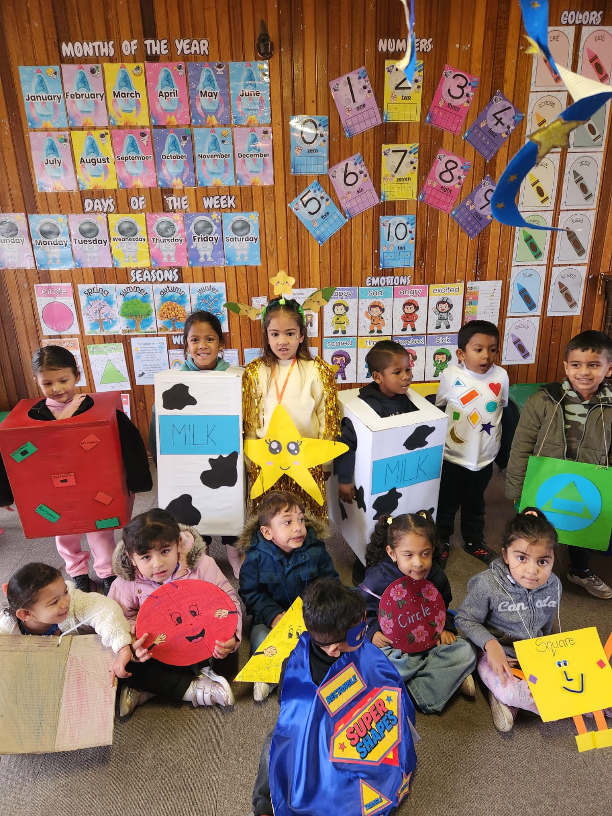 Students expressing happiness and unity
